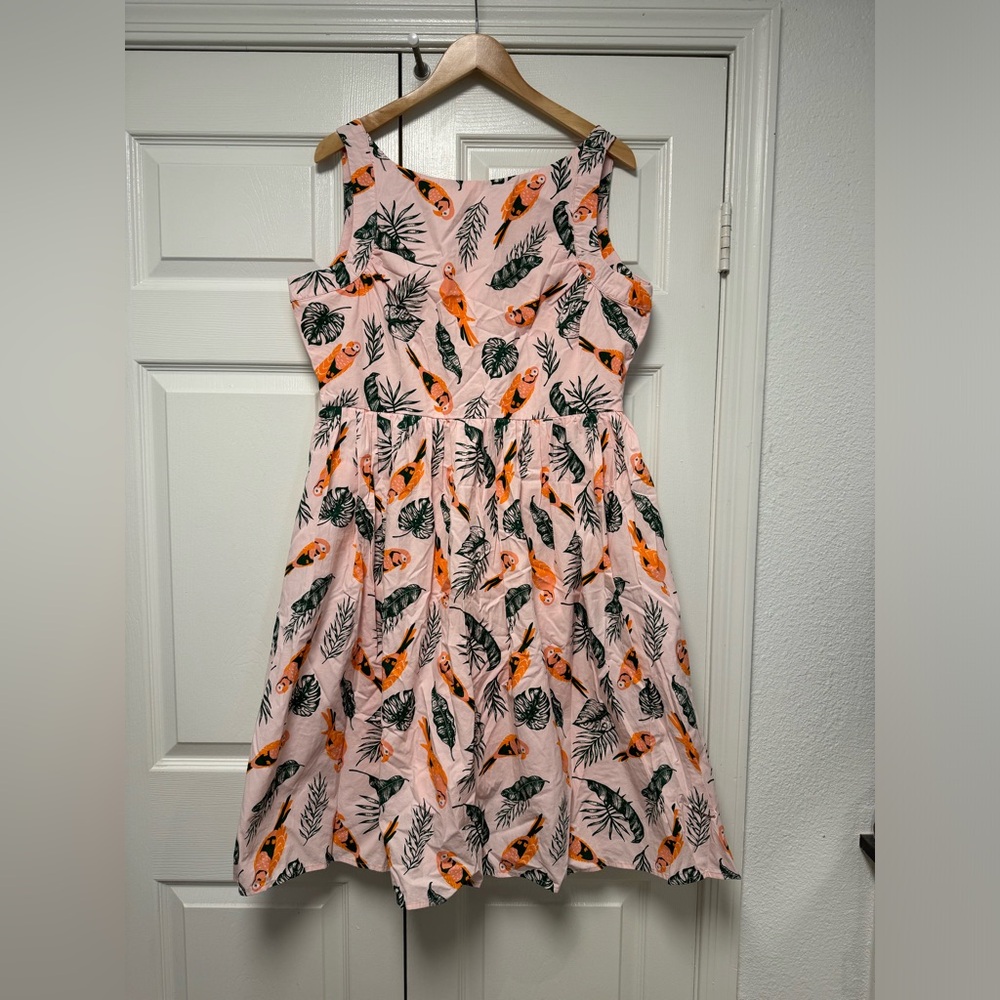 Saint Geraldine pink tropical parrot dress XL